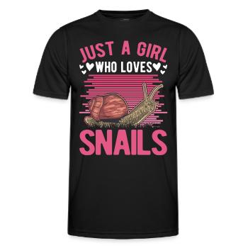 Schnecken Mädchen Snail Girl - Männer Funktions-T-Shirt - Schwarz - Vorne - AI Model Male 178 dark (178cm)