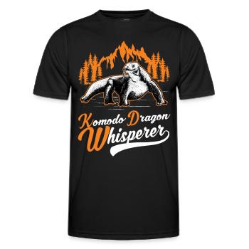 Komodowaran Flüsterer Komodo Dragon Whisperer - Männer Funktions-T-Shirt - Schwarz - Vorne - AI Model Male 178 dark (178cm)