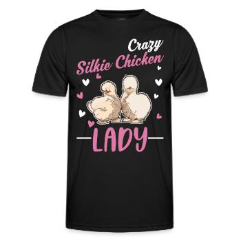 Crazy Silk Chicken Woman - T-shirt sport Homme - noir - Devant - AI Model Male 178 dark (178cm)