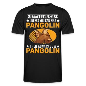 Always be yourself Pangolin Schuppentier - Men's Functional T-Shirt - black - Front - AI Model Male 178 dark (178cm)