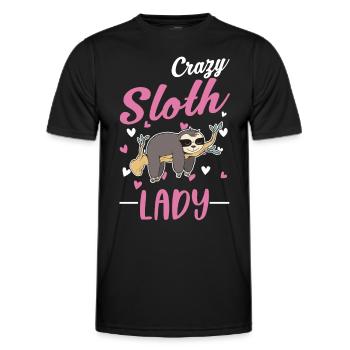 Crazy Sloth Woman - Men's Functional T-Shirt - black - Front - AI Model Male 178 dark (178cm)