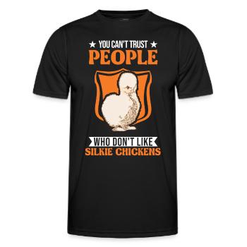 Silk Chicken Cadeau Silkie Chicken Silkie Chicken - T-shirt sport Homme - noir - Devant - AI Model Male 178 dark (178cm)