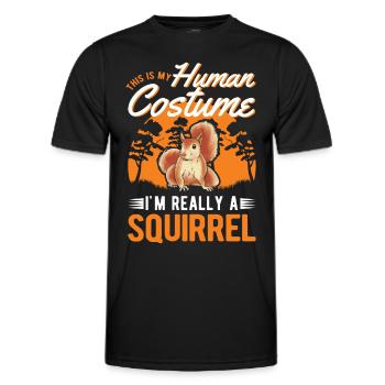 Écureuil Costume Humain Halloween - T-shirt sport Homme - noir - Devant - AI Model Male 178 dark (178cm)