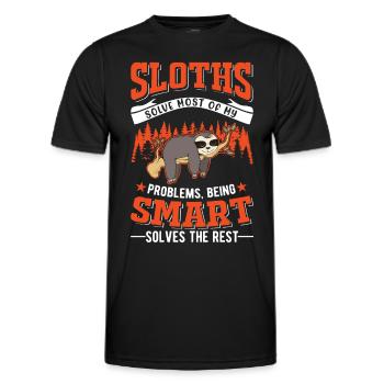 Sloth Gift Sloth - Men's Functional T-Shirt - black - Front - AI Model Male 178 dark (178cm)