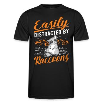 Easily distracted by Raccoons Raccoons Raccoon - Men's Functional T-Shirt - black - Front - AI Model Male 178 dark (178cm)