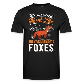 Fox Gift Red Fox - Men's Functional T-Shirt - black - Front - AI Model Male 178 dark (178cm)