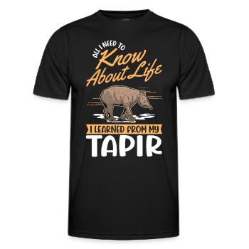 Tapir Lowland Tapir Tapirdae Tapir - Men's Functional T-Shirt - black - Front - AI Model Male 178 dark (178cm)