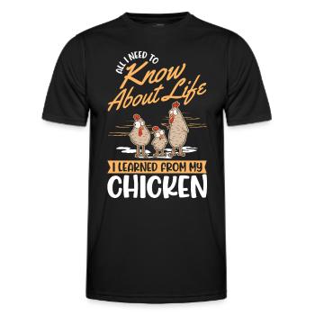 Chickens Chicken Breeding Chicken Farmer - Men's Functional T-Shirt - black - Front - AI Model Male 178 dark (178cm)