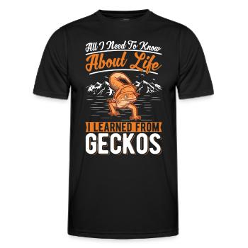 Gecko Geschenk Leopardgecko - Männer Funktions-T-Shirt - Schwarz - Vorne - AI Model Male 178 dark (178cm)