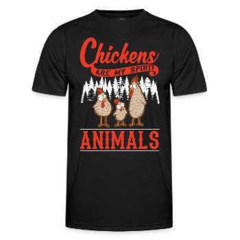 Hühner Spirit Animal Poulet Hühnchen - T-shirt sport Homme - noir - Devant - AI Model Male 178 dark (178cm)