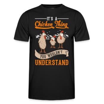 Chickens Ding Farmer Farmer Chicken - Men's Functional T-Shirt - black - Front - AI Model Male 178 dark (178cm)