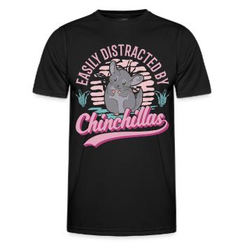 Easily distracted by Chinchillas - Men's Functional T-Shirt - black - Front - AI Model Male 178 dark (178cm)