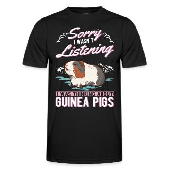 Guinea Pig Gift Guinea Pig - Men's Functional T-Shirt - black - Front - AI Model Male 178 dark (178cm)