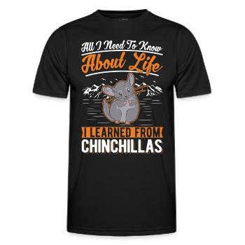 Chinchilla Gift Woolly Mouse Short-tailed Chinchilla - Men's Functional T-Shirt - black - Front - AI Model Male 178 dark (178cm)