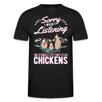 Poulets Éleveur Poulet Poulet - T-shirt sport Homme - noir - Devant - AI Model Male 178 dark (178cm)