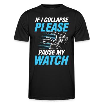If I Collapse Please Pause My Watch - Männer Funktions-T-Shirt - Schwarz - Vorne - AI Model Male 178 dark (178cm)