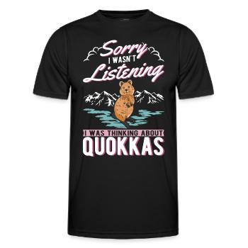 Quokka Gift Kangourou à queue courte - T-shirt sport Homme - noir - Devant - AI Model Male 178 dark (178cm)