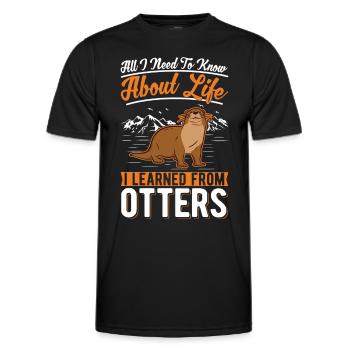 Otter Fischotter Seeotter - Männer Funktions-T-Shirt - Schwarz - Vorne - AI Model Male 178 dark (178cm)