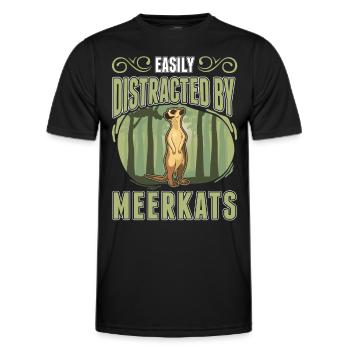 Easily distracted by Meerkat - Männer Funktions-T-Shirt - Schwarz - Vorne - AI Model Male 178 dark (178cm)