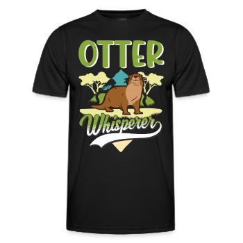 Otter Flüsterer Fischotter Geschenk Seeotter - Männer Funktions-T-Shirt - Schwarz - Vorne - AI Model Male 178 dark (178cm)