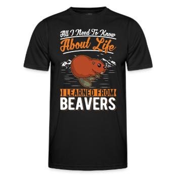 Beaver Gift Beaver Dam - Men's Functional T-Shirt - black - Front - AI Model Male 178 dark (178cm)