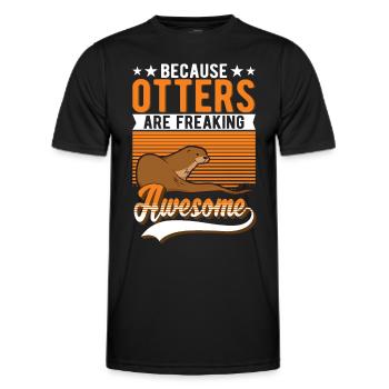 Loutre Cadeau Loutre Loutre Loutre Loutre de mer - T-shirt sport Homme - noir - Devant - AI Model Male 178 dark (178cm)