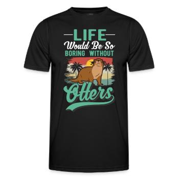 Loutre Cadeau Loutre Loutre Loutre Loutre de mer - T-shirt sport Homme - noir - Devant - AI Model Male 178 dark (178cm)