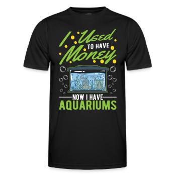 Aquarium Money Aquaristics Aquarist Aquarist - Men's Functional T-Shirt - black - Front - AI Model Male 178 dark (178cm)