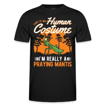 Gottesanbeterin Kostüm Mantis Fangschrecke - Männer Funktions-T-Shirt - Schwarz - Vorne - AI Model Male 178 dark (178cm)