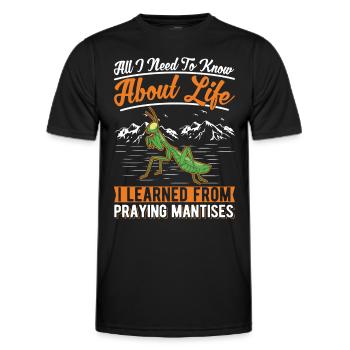 Gottesanbeterin Mantis Fangschrecke - Männer Funktions-T-Shirt - Schwarz - Vorne - AI Model Male 178 dark (178cm)