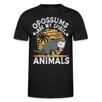 Opossum Spirit Animal Possum Marsupial - T-shirt sport Homme - noir - Devant - AI Model Male 178 dark (178cm)
