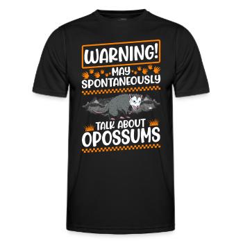 Avertissement Opossum Possum Marsupial - T-shirt sport Homme - noir - Devant - AI Model Male 178 dark (178cm)