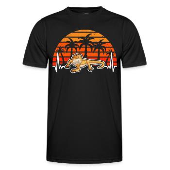 Battement de cœur de dragon barbu - T-shirt sport Homme - noir - Devant - AI Model Male 178 dark (178cm)