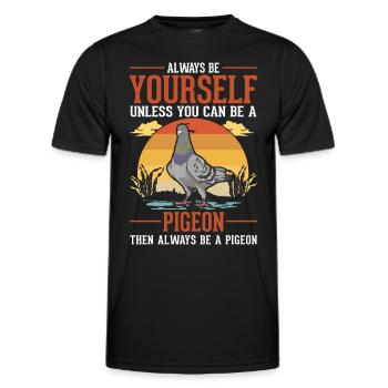Pigeon Gift Pigeon Fancier Carrier Pigeon - Men's Functional T-Shirt - black - Front - AI Model Male 178 dark (178cm)