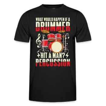 Schlagzeuger Schlagzeug Drumsticks - Männer Funktions-T-Shirt - Schwarz - Vorne - AI Model Male 178 dark (178cm)