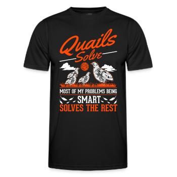 Warnung Wachtel Wachtelzucht Wachtelzüchter - Männer Funktions-T-Shirt - Schwarz - Vorne - AI Model Male 178 dark (178cm)