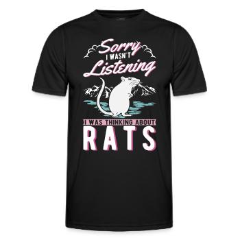 Rat Cadeau Rat Propriétaire Rat domestique - T-shirt sport Homme - noir - Devant - AI Model Male 178 dark (178cm)