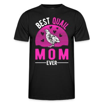 Quail Mama Quail Breeder Quail Woman - Men's Functional T-Shirt - black - Front - AI Model Male 178 dark (178cm)