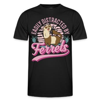 Facilement distrait par le furet de furet - T-shirt sport Homme - noir - Devant - AI Model Male 178 dark (178cm)