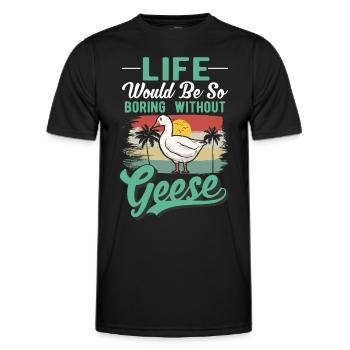 Geese Gift Goose Lovers Goose Breeders - Men's Functional T-Shirt - black - Front - AI Model Male 178 dark (178cm)