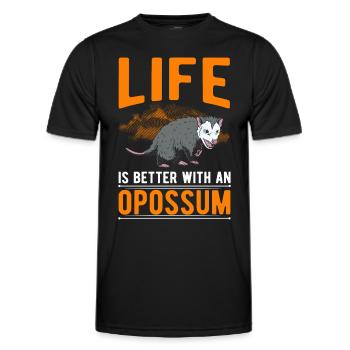 La vie est meilleure avec un opossum - T-shirt sport Homme - noir - Devant - AI Model Male 178 dark (178cm)