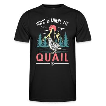 Zuhause ist wo meine Wachtel ist - Männer Funktions-T-Shirt - Schwarz - Vorne - AI Model Male 178 dark (178cm)