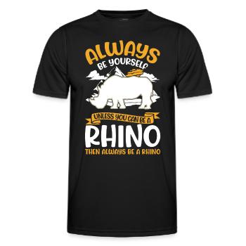 Nashorn Rhino Rhinozeros - Männer Funktions-T-Shirt - Schwarz - Vorne - AI Model Male 178 dark (178cm)