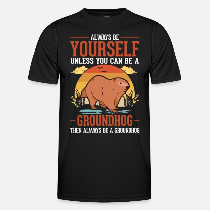 Murmeltier Groundhog Marmot Waldmurmeltier Männer Funktions-T-Shirt