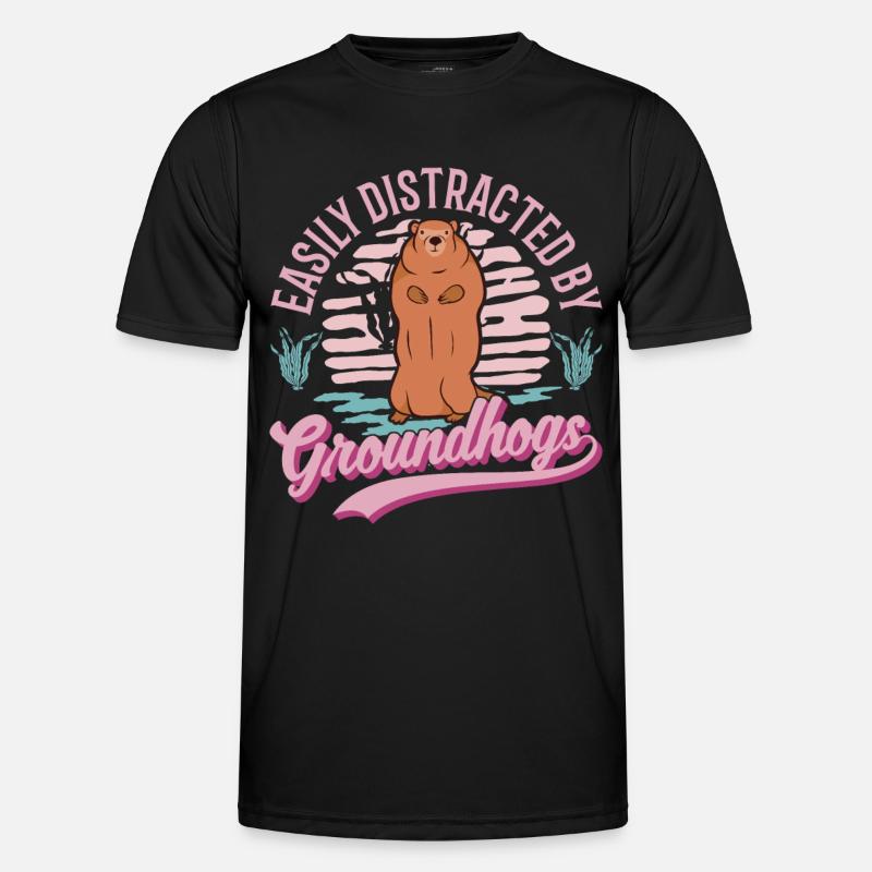 Murmeltier Groundhog Waldmurmeltier Männer Funktions-T-Shirt