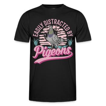 Pigeon pigeon fancier city pigeon carrier pigeon - Men's Functional T-Shirt - black - Front - AI Model Male 178 dark (178cm)