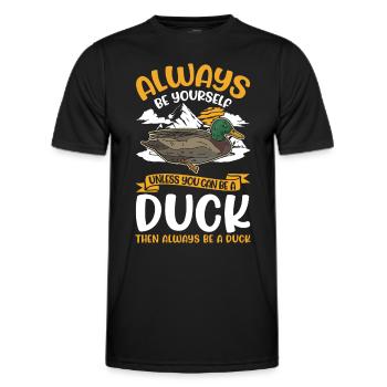 Ducks Gift Duck Duck Breeder - Men's Functional T-Shirt - black - Front - AI Model Male 178 dark (178cm)