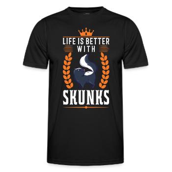 La vie est meilleure avec une moufette - T-shirt sport Homme - noir - Devant - AI Model Male 178 dark (178cm)