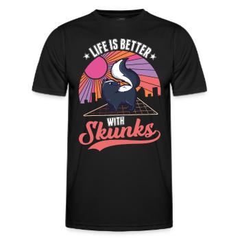 La vie est meilleure avec une moufette - T-shirt sport Homme - noir - Devant - AI Model Male 178 dark (178cm)