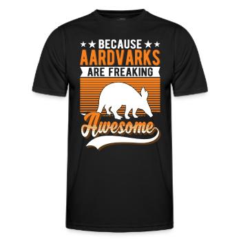 Aardvark Gift Aardvark - Men's Functional T-Shirt - black - Front - AI Model Male 178 dark (178cm)